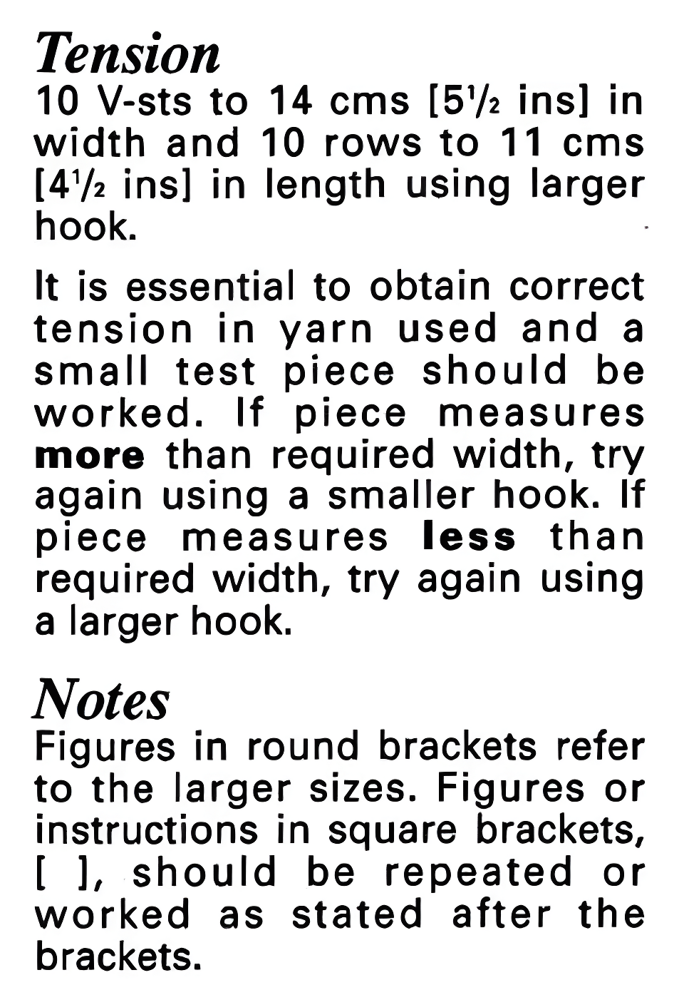 Materials and measurements for vintage 1980s women's lacy cardigan crochet pattern — V-neck, long sleeves, long and short versions, DK yarn, S–M–L (37''–43.5'' / 92–109 cm)-1.