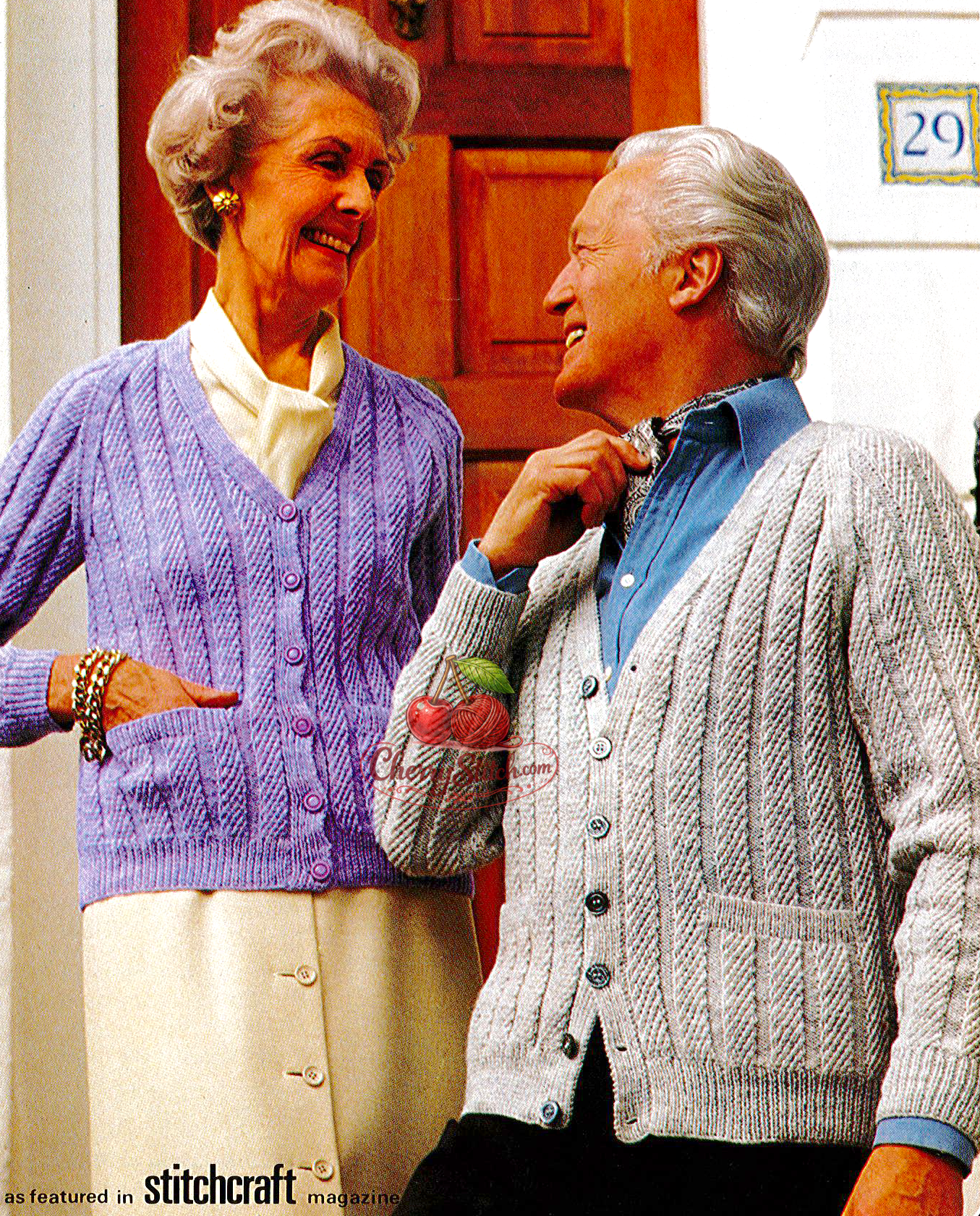 Vintage 1970s women's and men's raglan cardigan knitting pattern. Softly ribbed throughout, V-neckline and pockets. 4ply yarn, 34''–44'' (86–112 cm) chest/bust. Unisex design. Intermediate knitting.