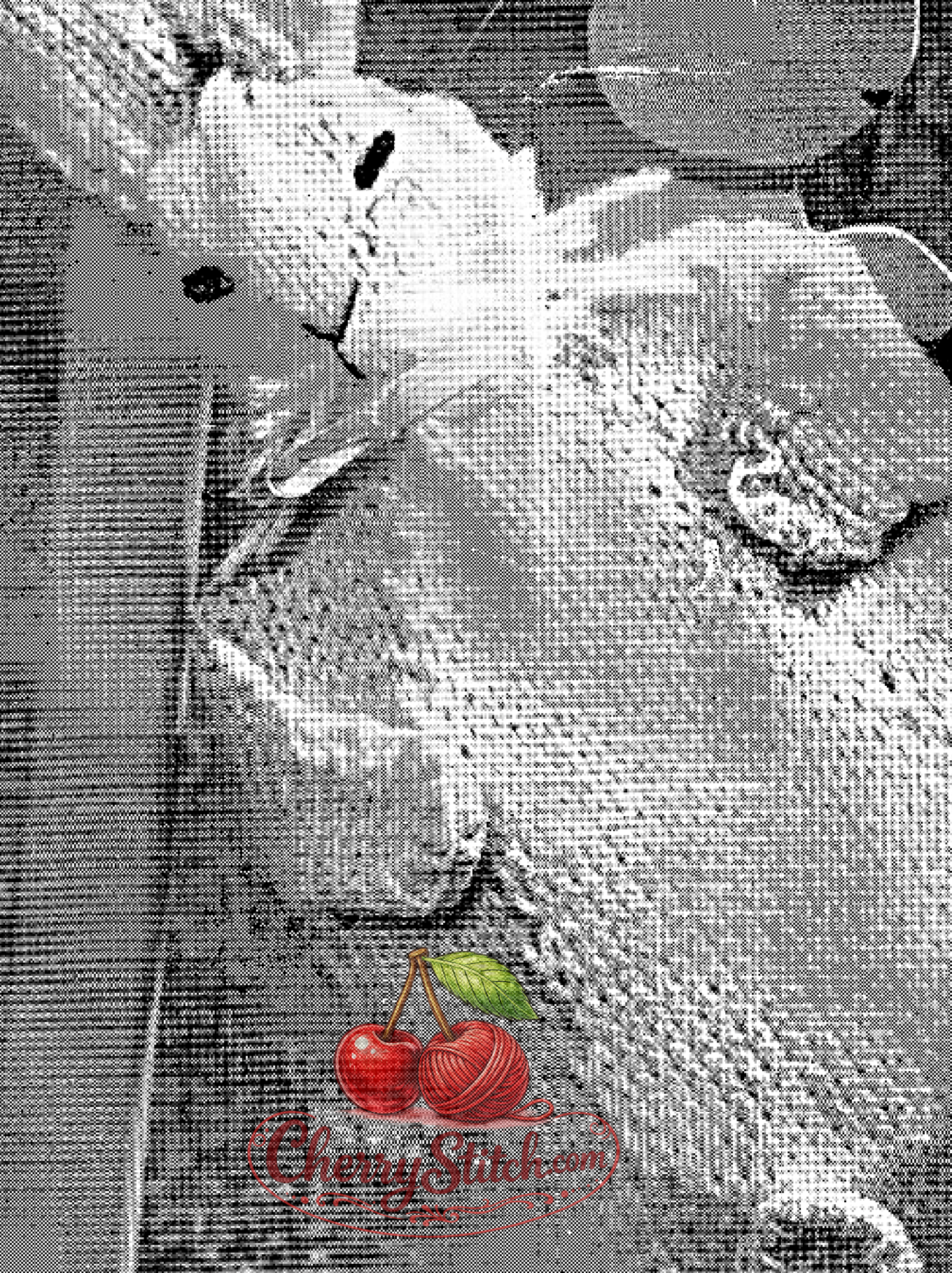 Bunny head, ears and feet detail from vintage hot water bottle cover knitting pattern — DK 8ply yarn, fits 5.5''×8'' hot water bottle, 1950s.

