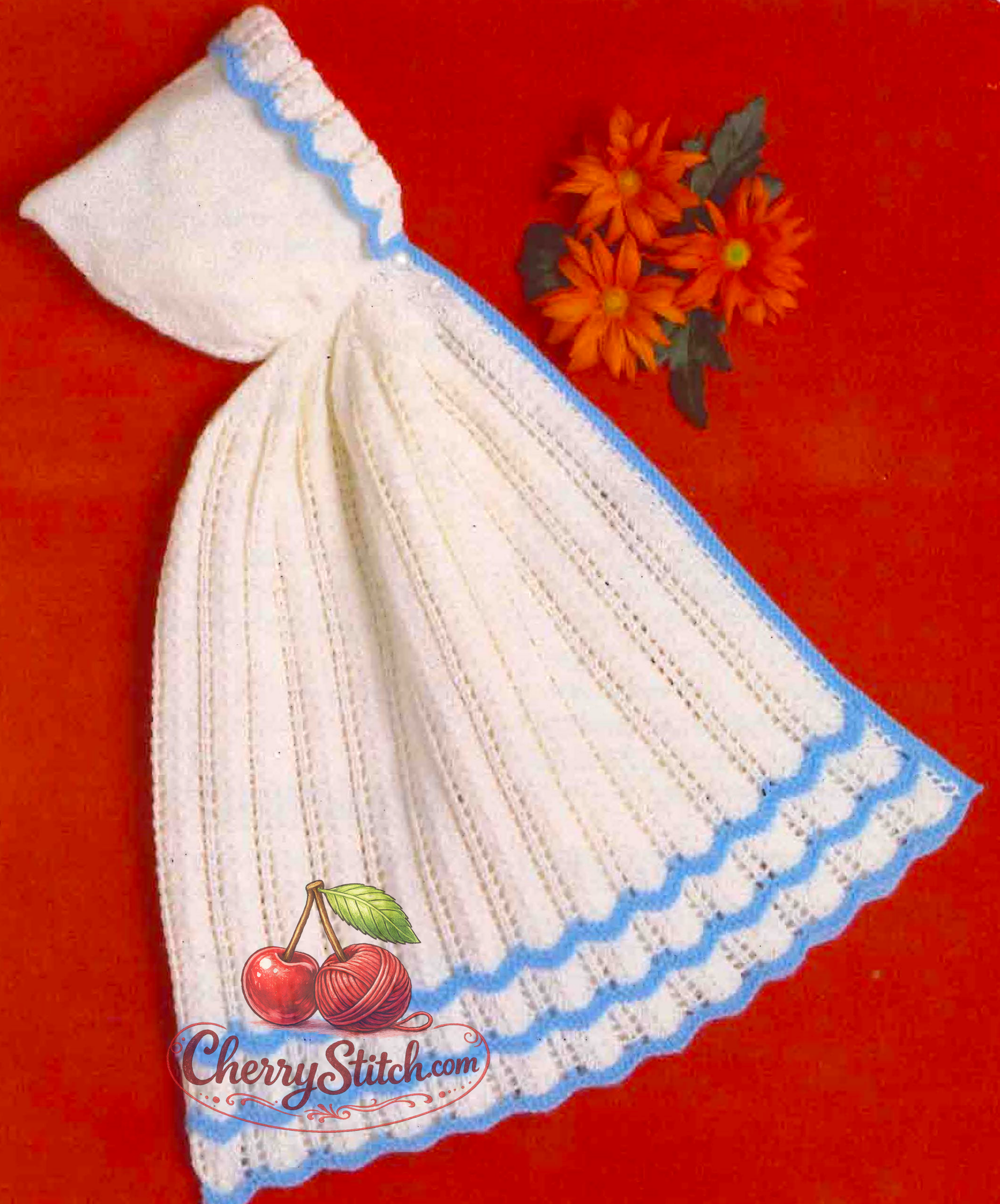 Vintage 1970s baby cape with hood knitting pattern – lace stitch cape and stockinette hood with lacy brim in DK